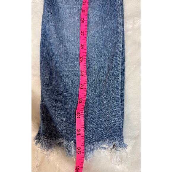 Moussy Vintage Diana Skinny Jeans Light Blue Distressed Raw Hem Cropped Ankle 26 - Picture 14 of 15